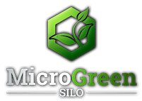 Microgreen Silo footer logo with a transparent background