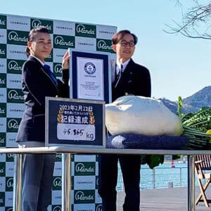 Heaviest radish ever recorded weighing 45.865 kg (101 lb 1.8 oz) and was grown by Manda Fermentation Co., Ltd. in Japan.